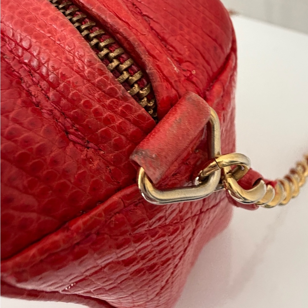 CHANEL Camera Bag Red Exotic Lizard w/ Tassel, Chain Strap - Vintage - Picture 10 of 16
